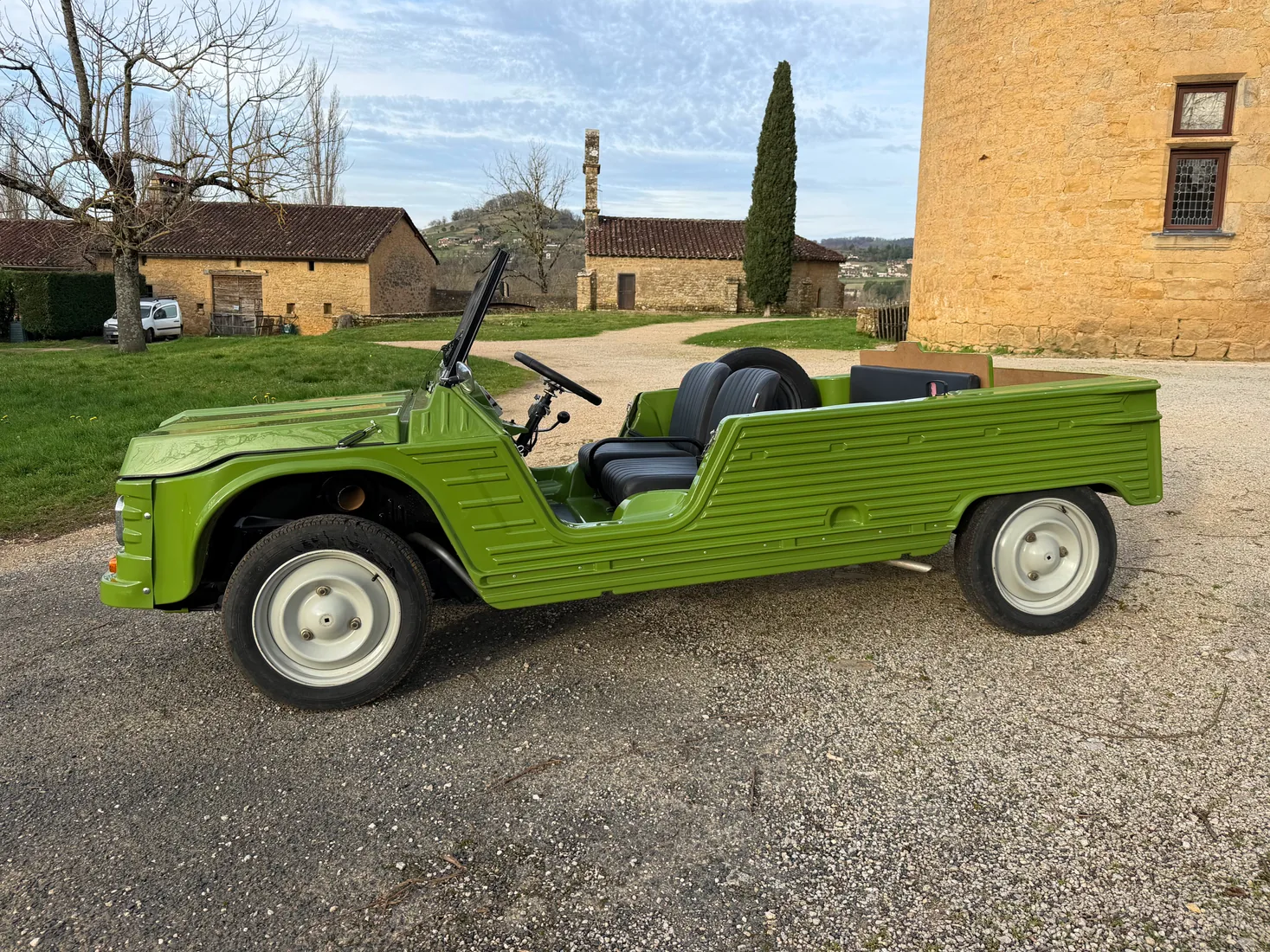 Méhari verte vue de profil